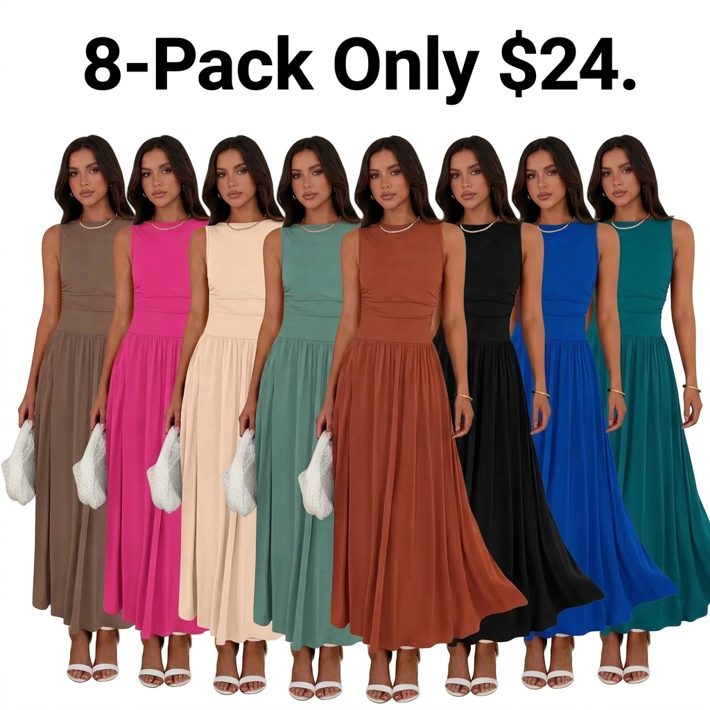 Women's Ruched Maxi Sundress