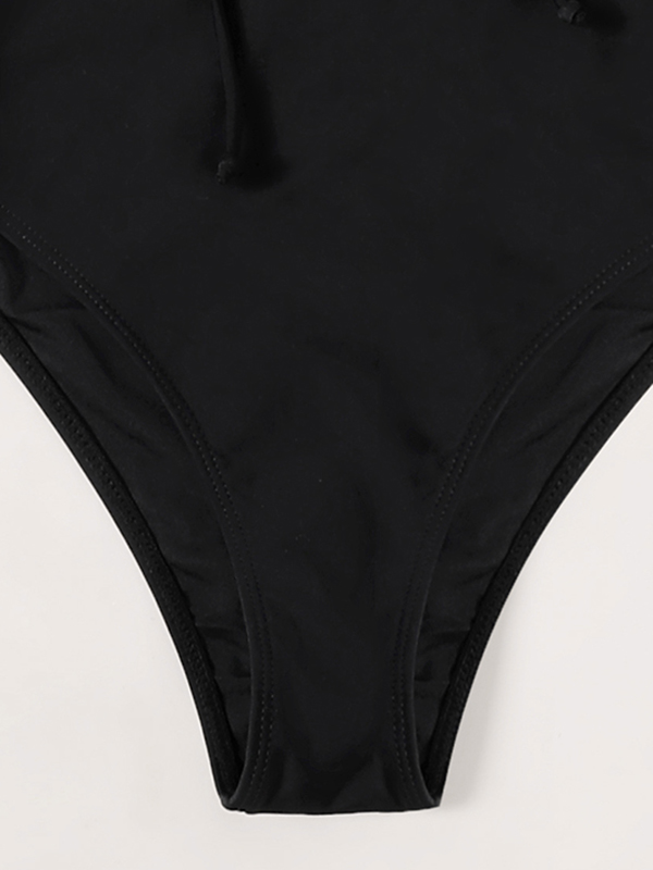 One-Shoulder Belted Chinlon One-Piece Swimwear