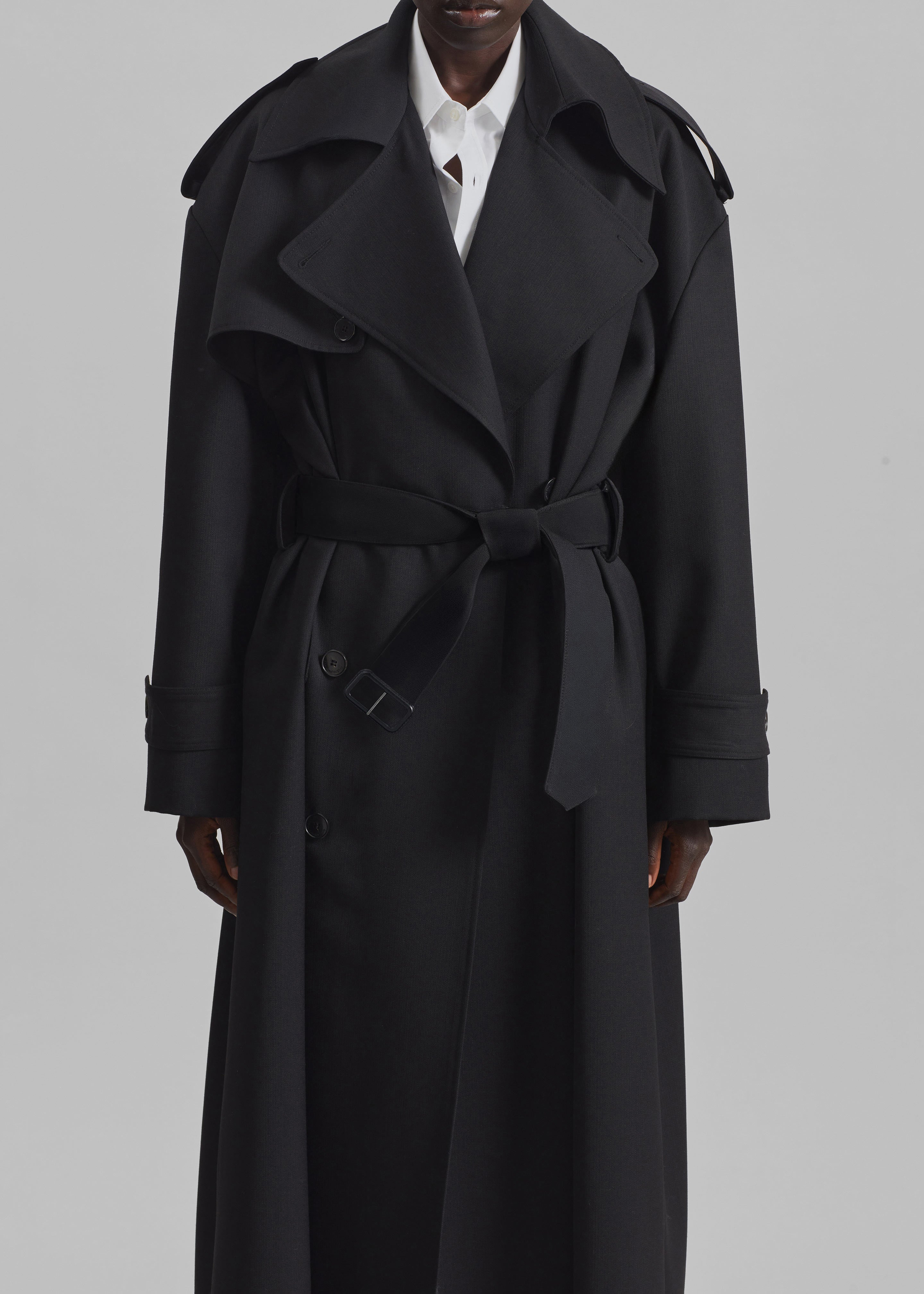 Dursley Tailored Trench Coat - Black