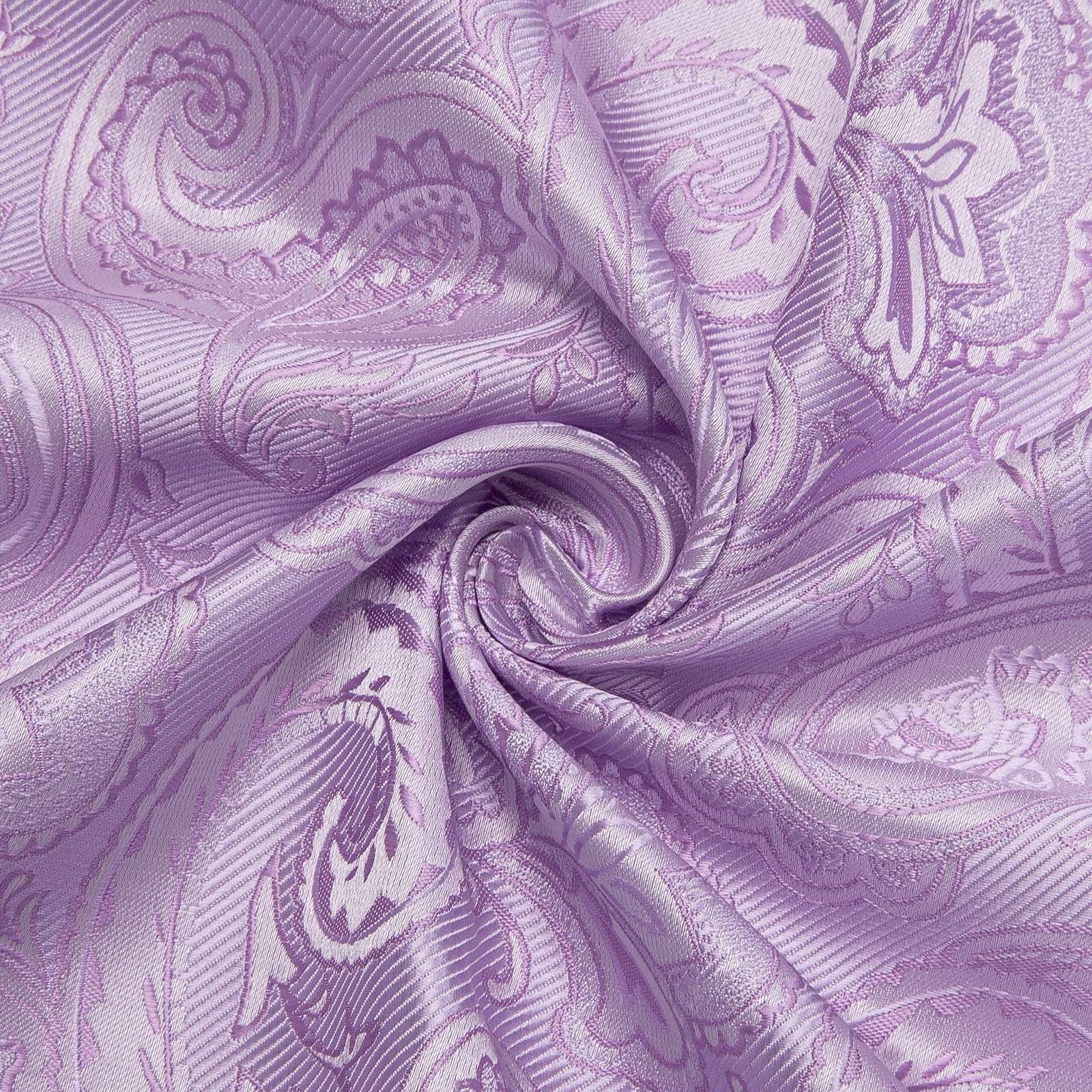 Men's Paisley Dress Shirt Long Sleeve Wrinkle Free Button Down Cowboy Shirts - Lavender Purple&paisley