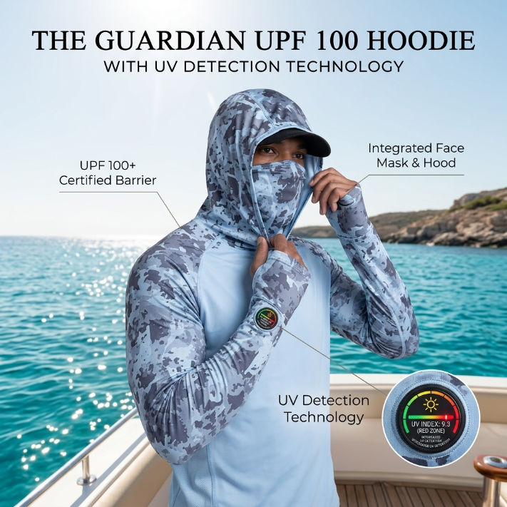 ☀️Men’s UPF 100 Sun Protection Hoodie with UV Detection