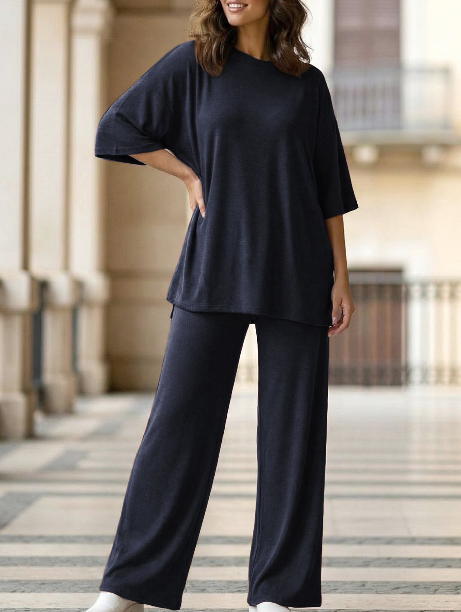 Loose Fit Casual Two Piece Set_CWSTB01013