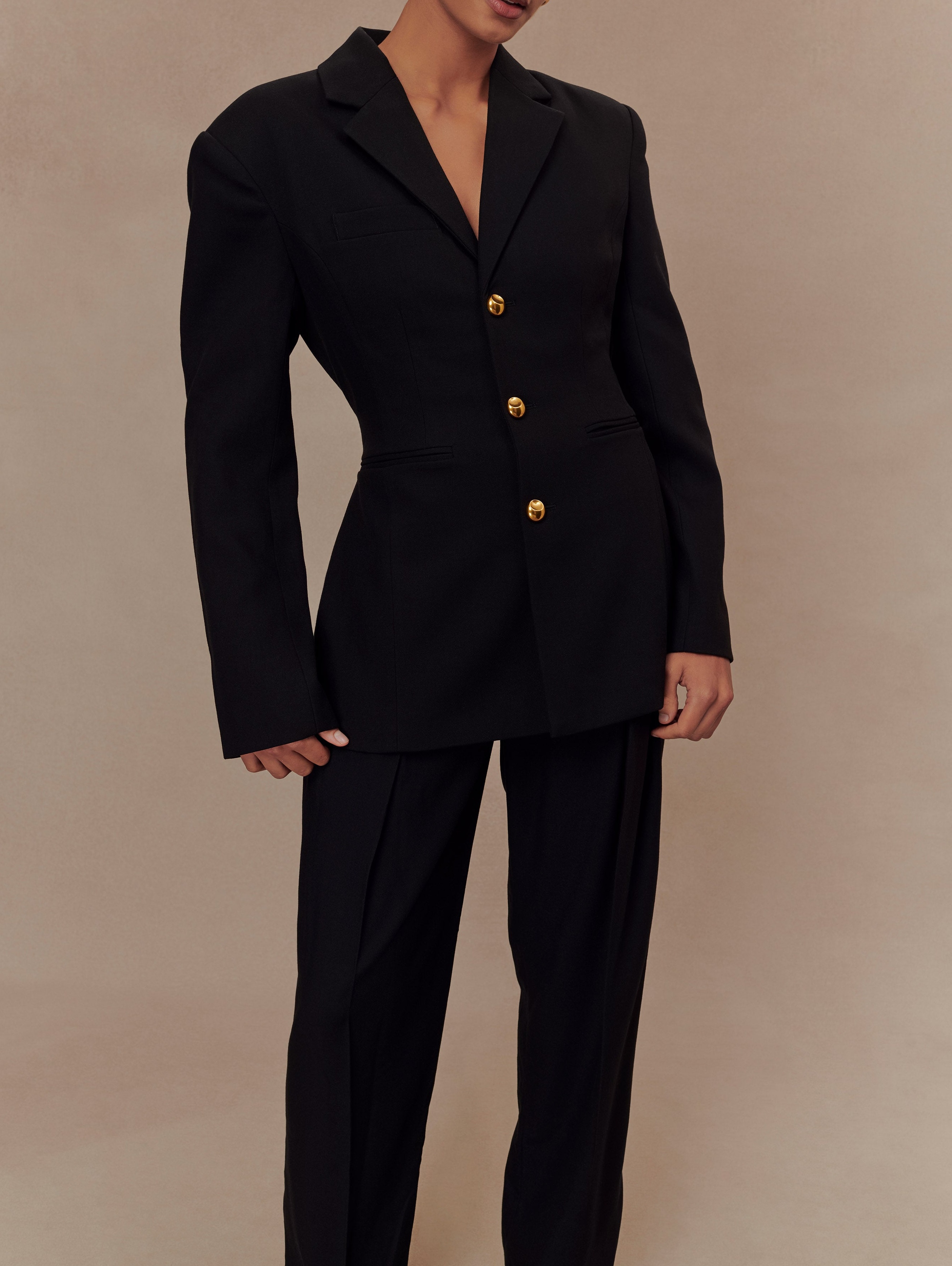 Black Pleated High Waisted Pants