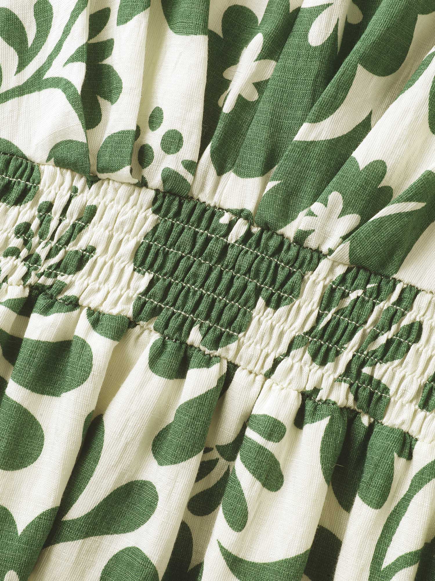 Large Floral Print Pockets Midi Dress