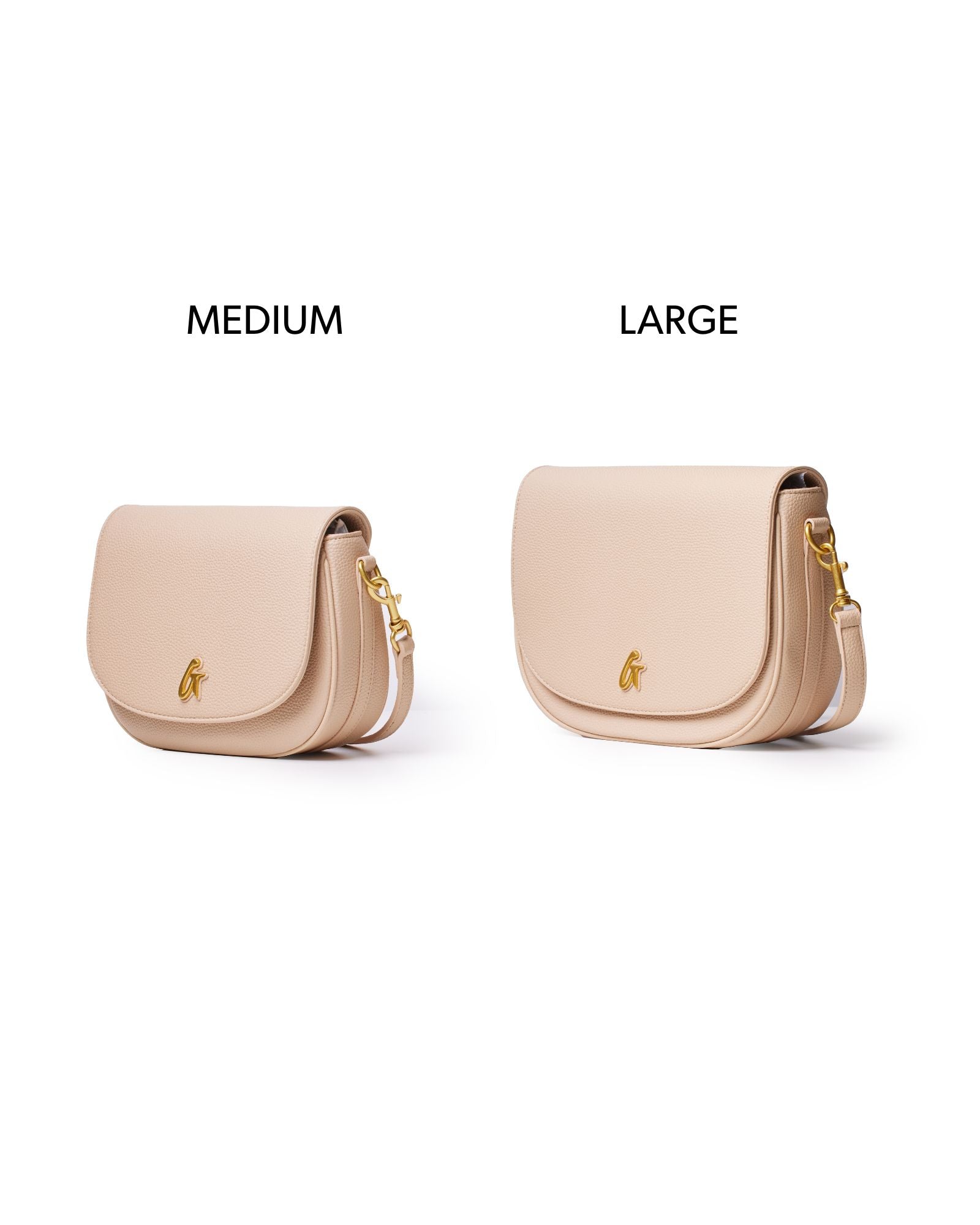 MEDIUM PEBBLE SHOULDER BAG - NUDE