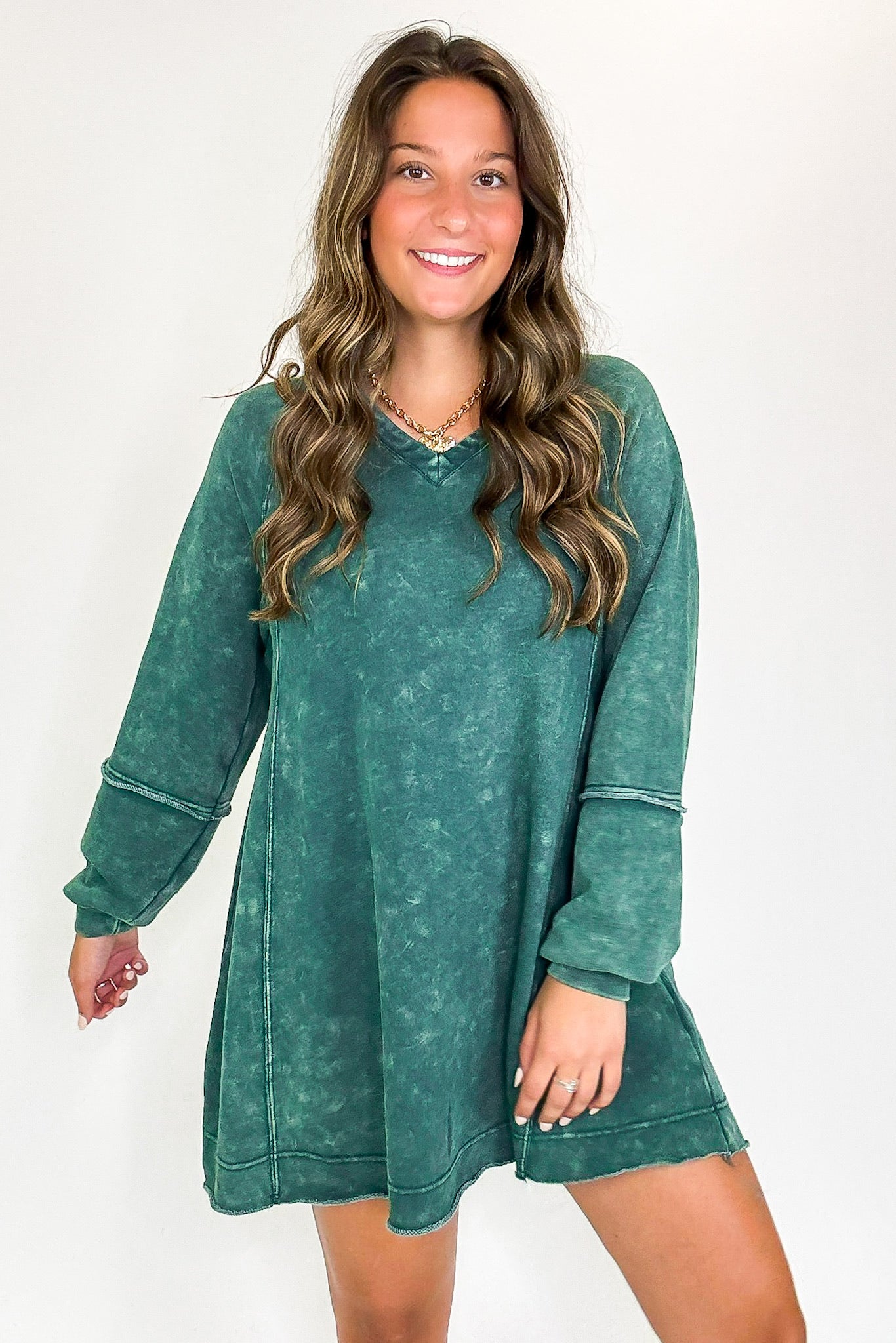 Mineral Washed Oversized A-Line Dress