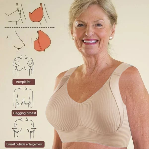 🔥Last Day Promotion!🌺Women's Solid Four-breasted Adjustable Wireless Bra👍 No more sagging breasts