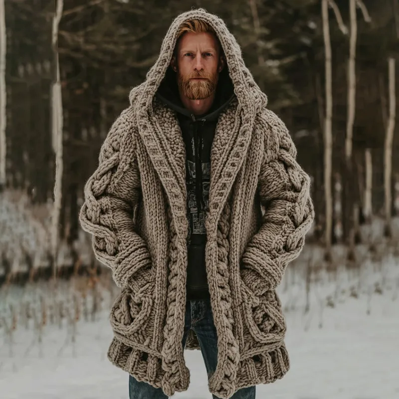 Men's Viking Button Cozy Midi Cardigan Sweater