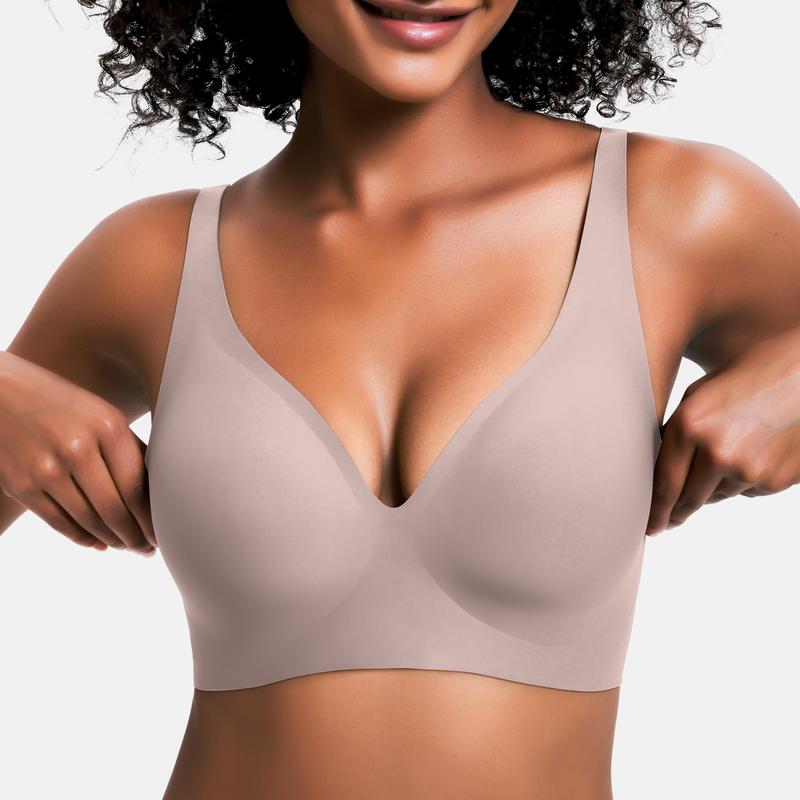 Women’s Wireless Push-Up Deep V Seamless Comfort Bra