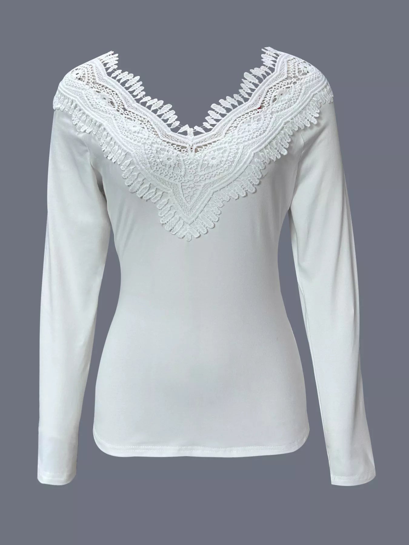 Lace Trim Long Sleeve T-Shirt