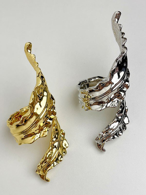 Geometric Pleated Shiny Solid Color Bracelet Accessories