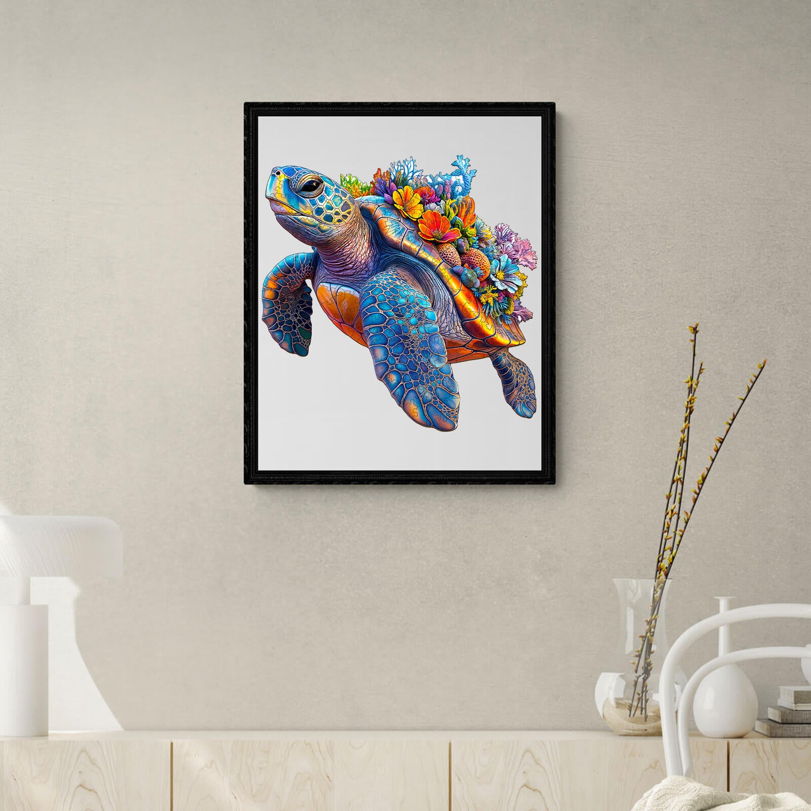 Coral and Turtle Wooden Jigsaw Puzzle