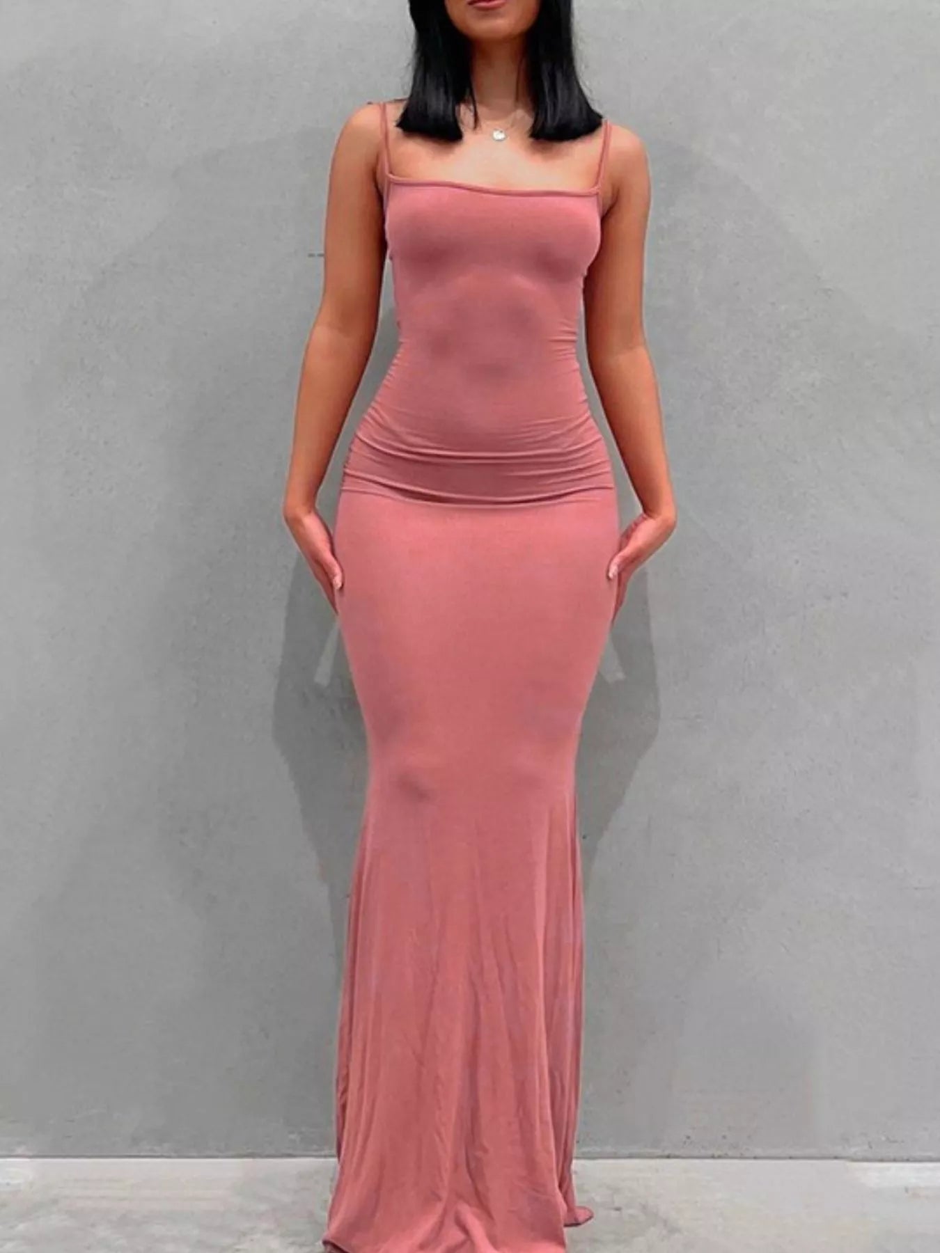 Spaghetti Strap Bodycon Maxi Dress