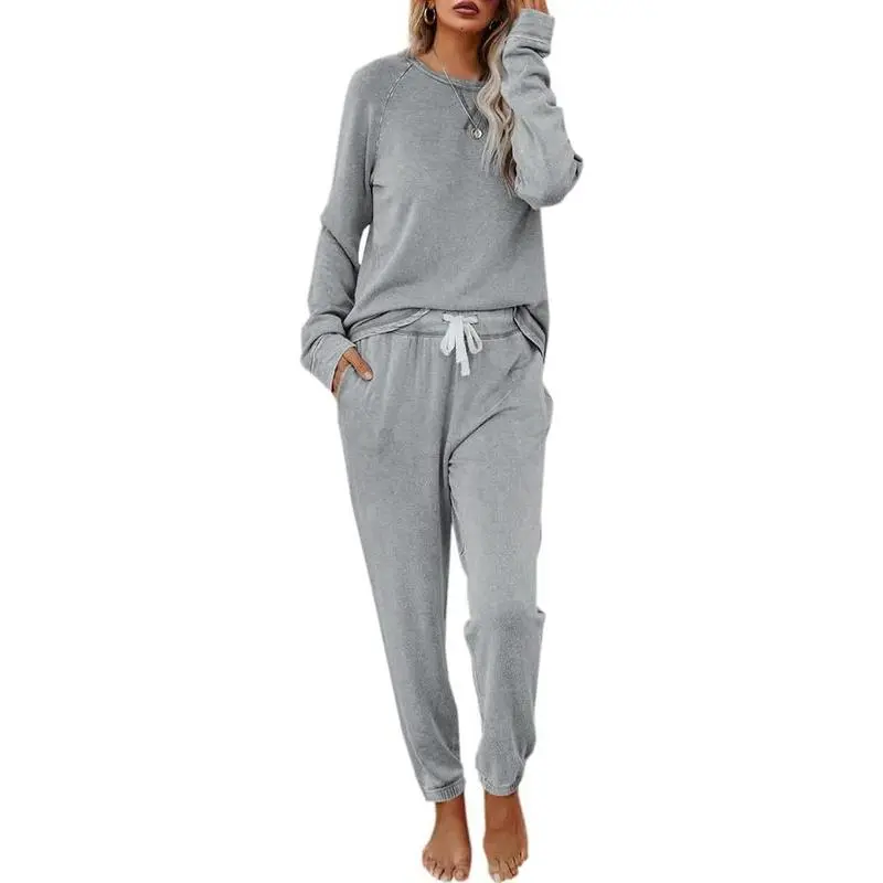 Women's  Long Sleeve Pullover & Drawstring Joggers