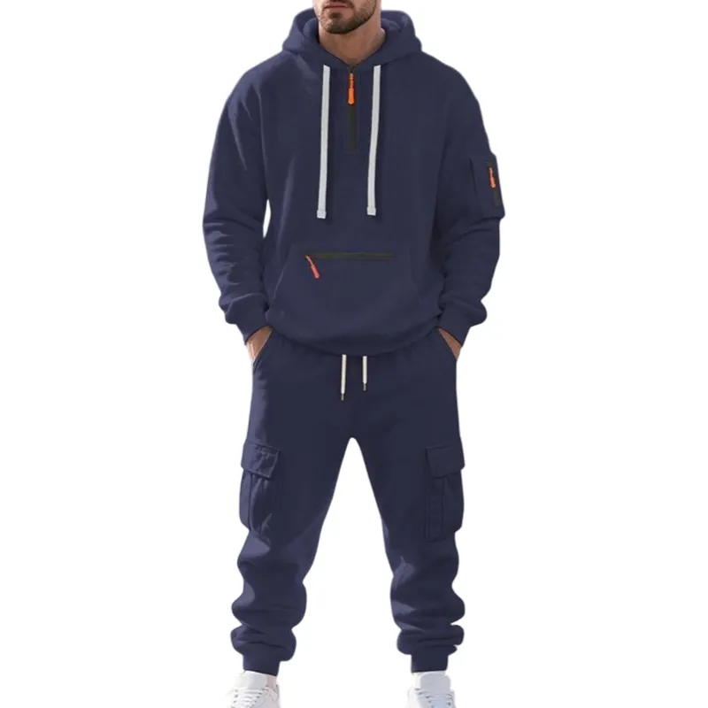 🔥Men's 8-Pack Hoodie & Cargo Pants Tracksuit Set - 8 Colors, Only $24