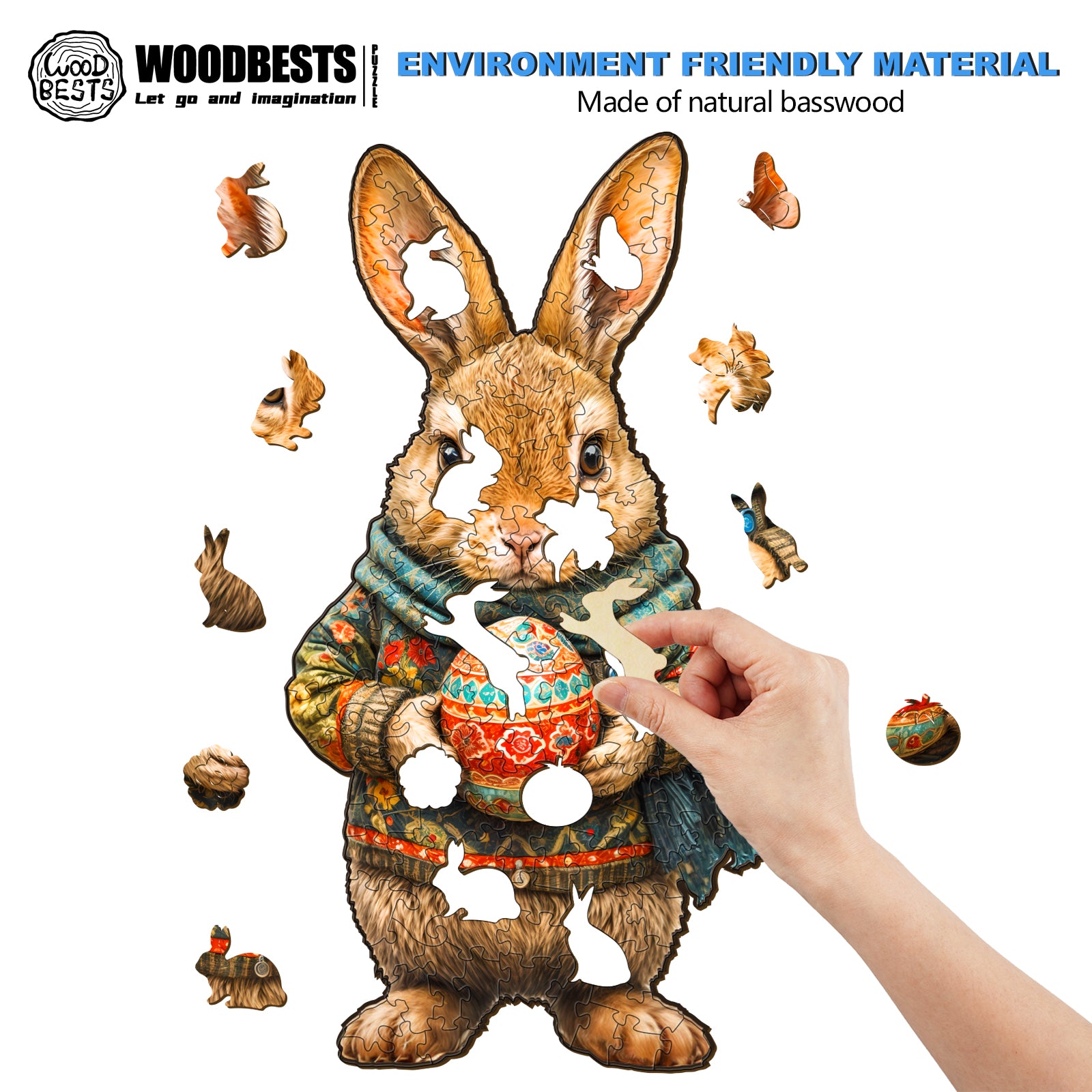 Easter Bunny-2 Wooden Jigsaw Puzzle