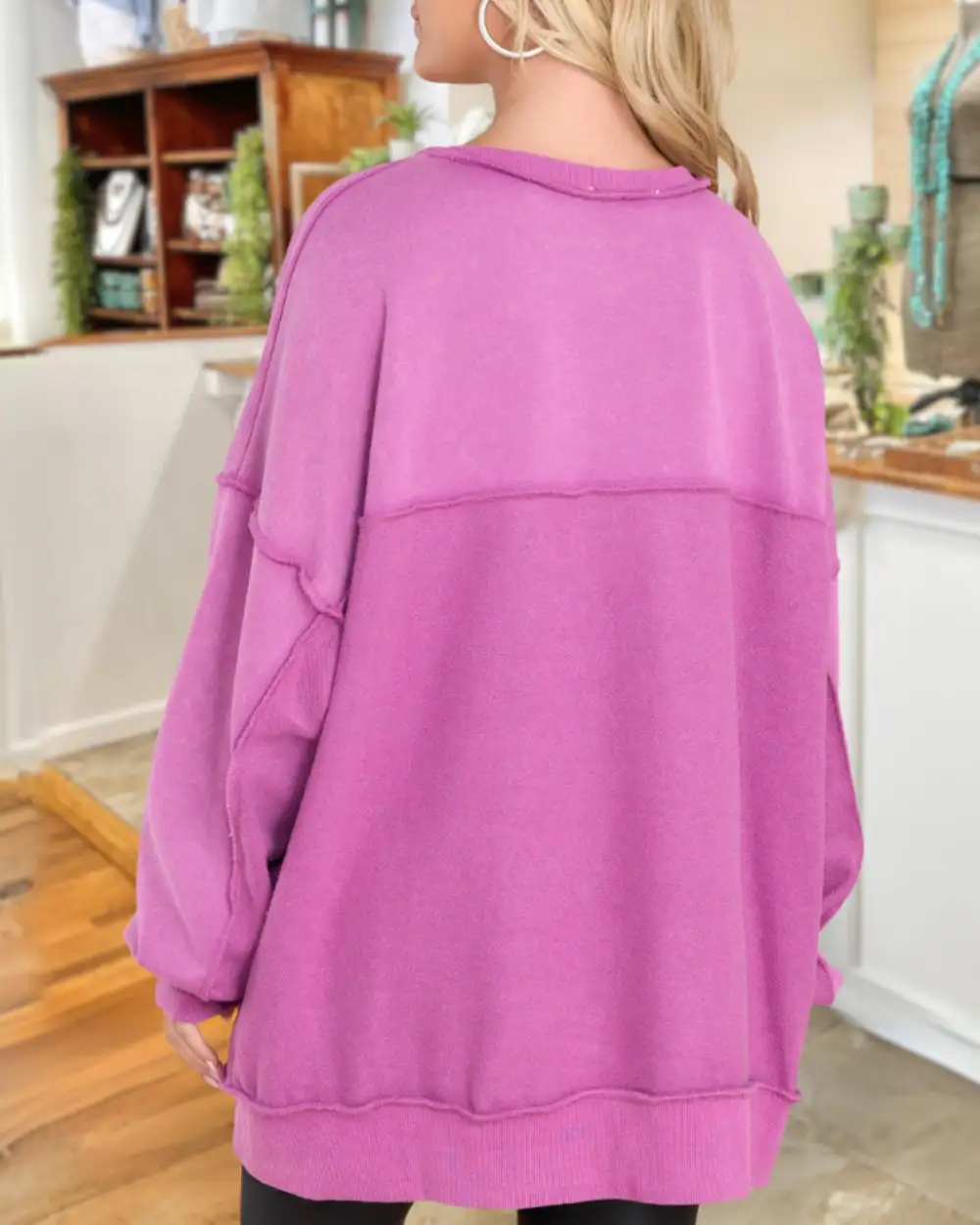 Reverse Terry Patchwork Sweatshirt