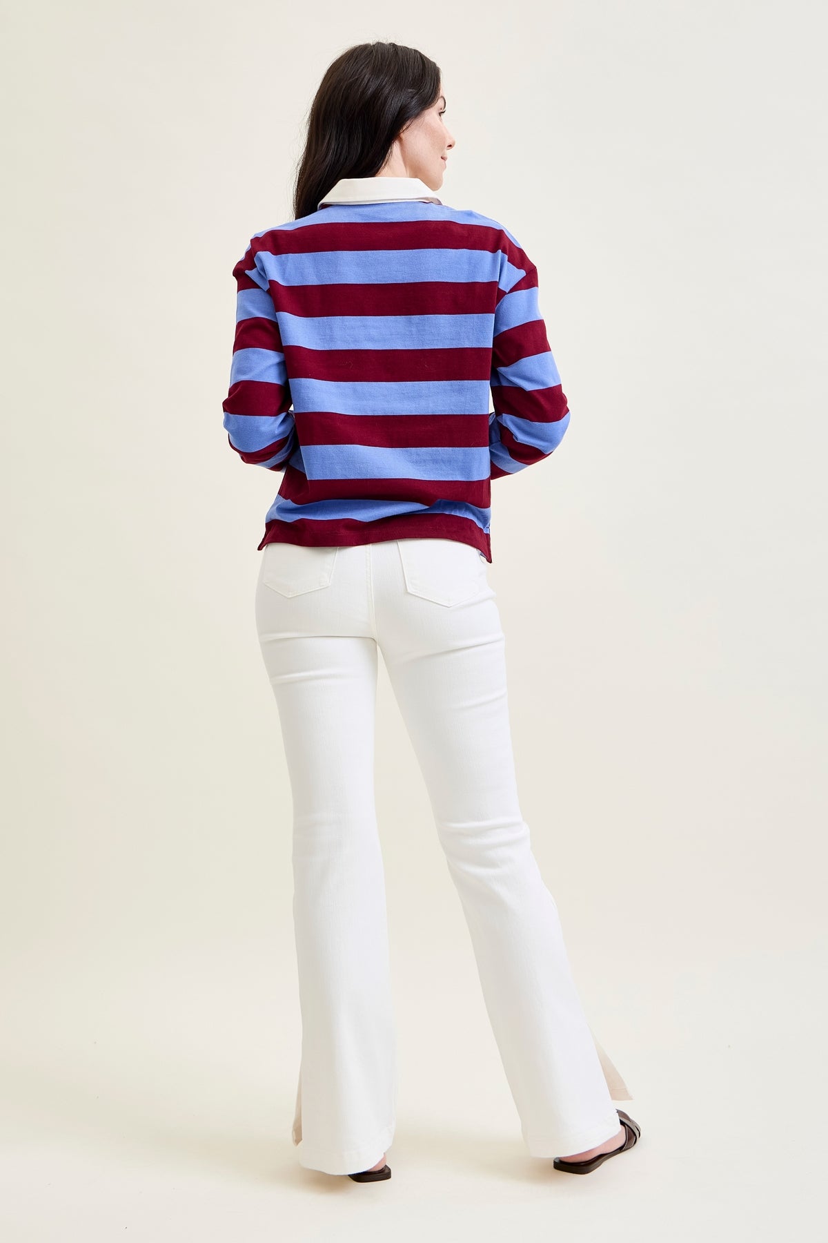 Lara White Slim Boot with Side Slit