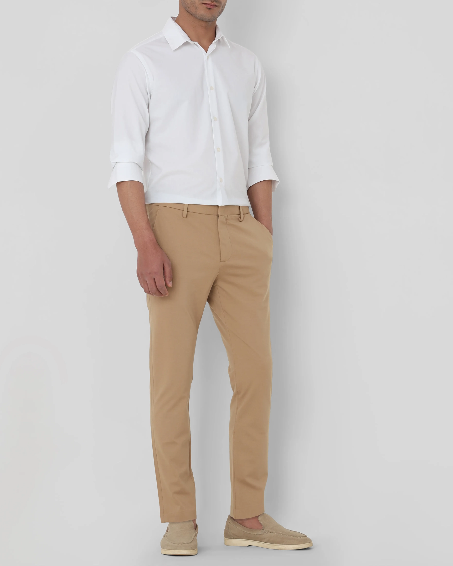 Classic Daily Slim-Fit Straight-Leg Khaki Trousers