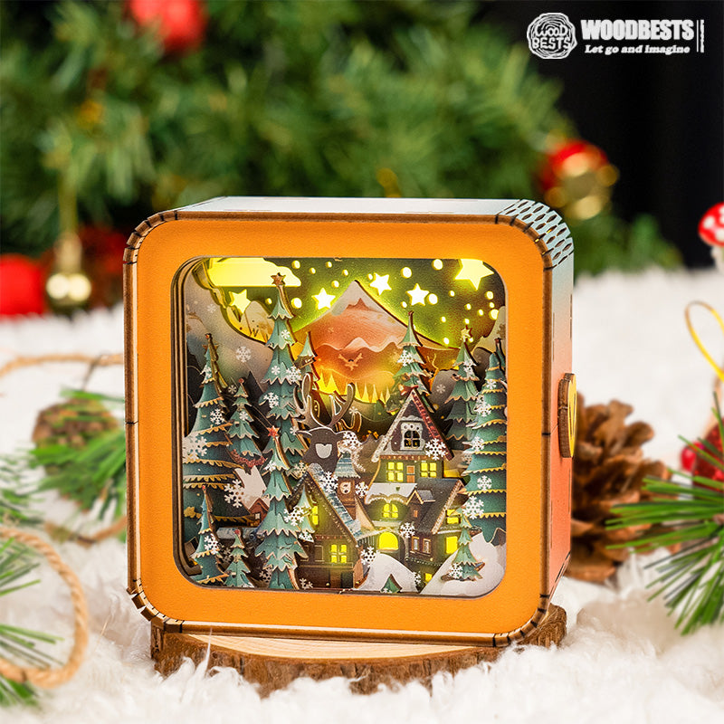 Warm Christmas Eve Kit - 3D Wooden Puzzle Night Light