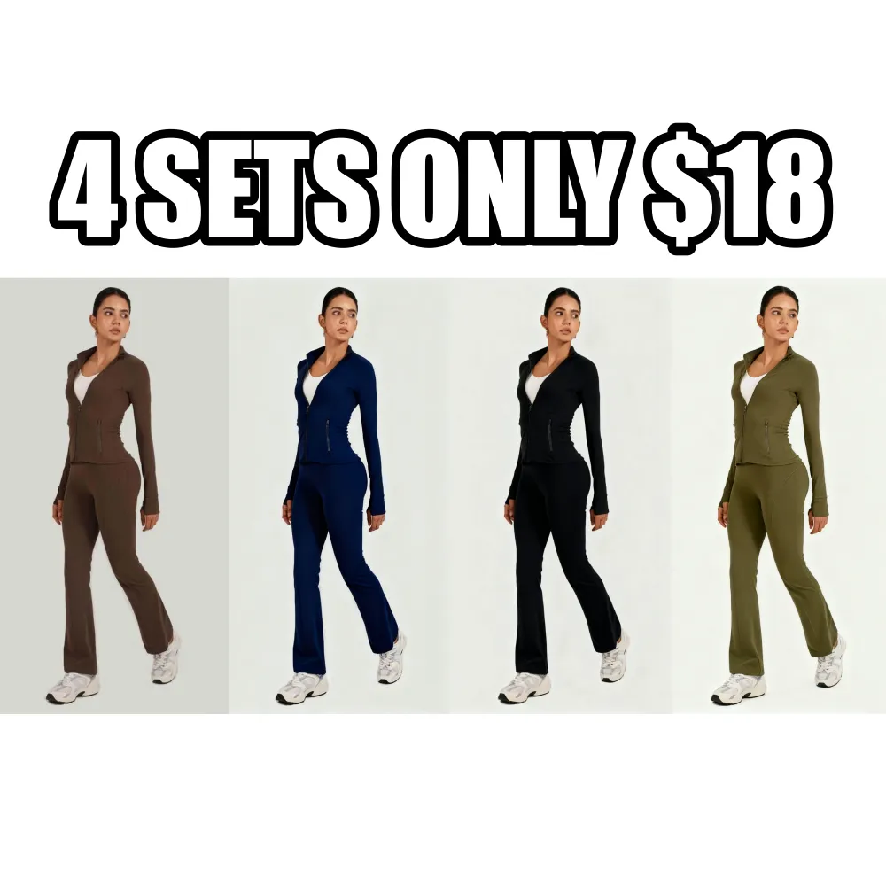 2PCS Slim-It BBL Jacket and Flare Leggings Daily Set