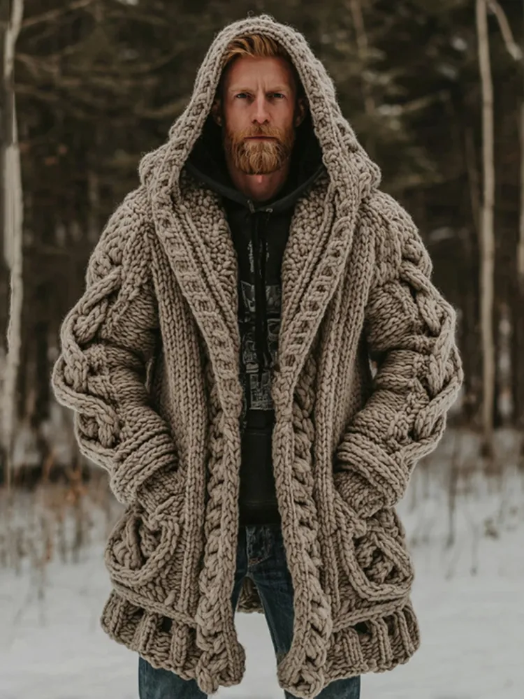 Men's Viking Button Cozy Midi Cardigan Sweater