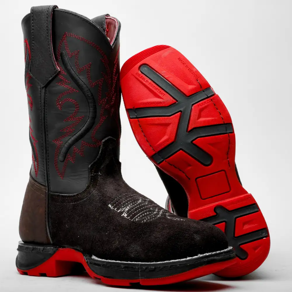 Black Rough-Out Leather Boots With 3D Lightweight Sole - Composite Toe