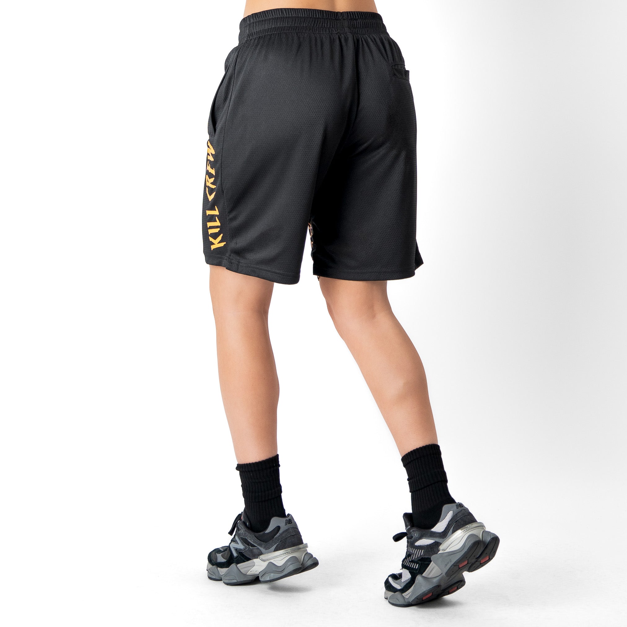RELAXED CUT SHORTS FLAME - BLACK / ORANGE