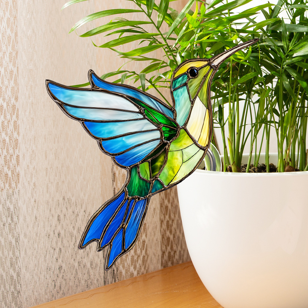 Stained Glass Kingfisher Suncatcher Decoration