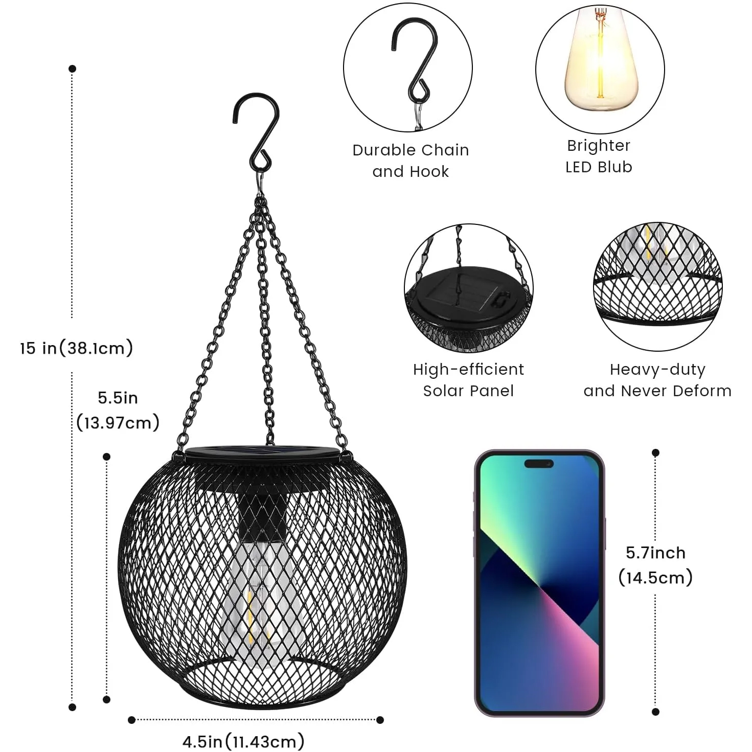 Upgraded Hanging Solar Lantern Outdoor