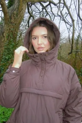 Women's Packable Baggy Fall Puffer Hoodie Coat