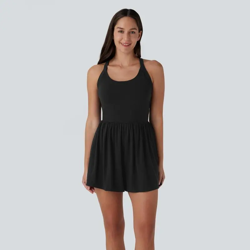 Women’s Backless Twisted Romper – 2-in-1 Resort Fit with Side Pockets | Easy Peezy Edition