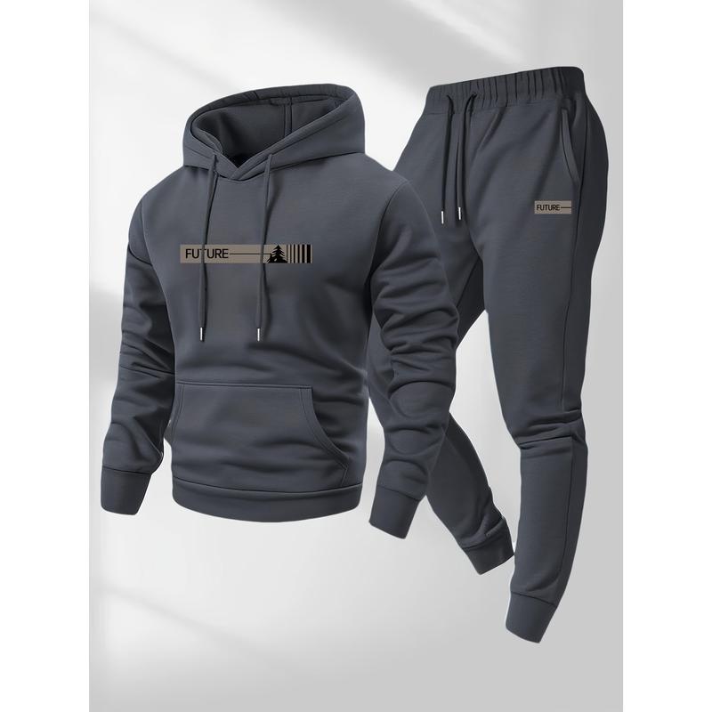 Men’s Autumn/Winter Hooded Sweatshirt and Jogger Pants Set