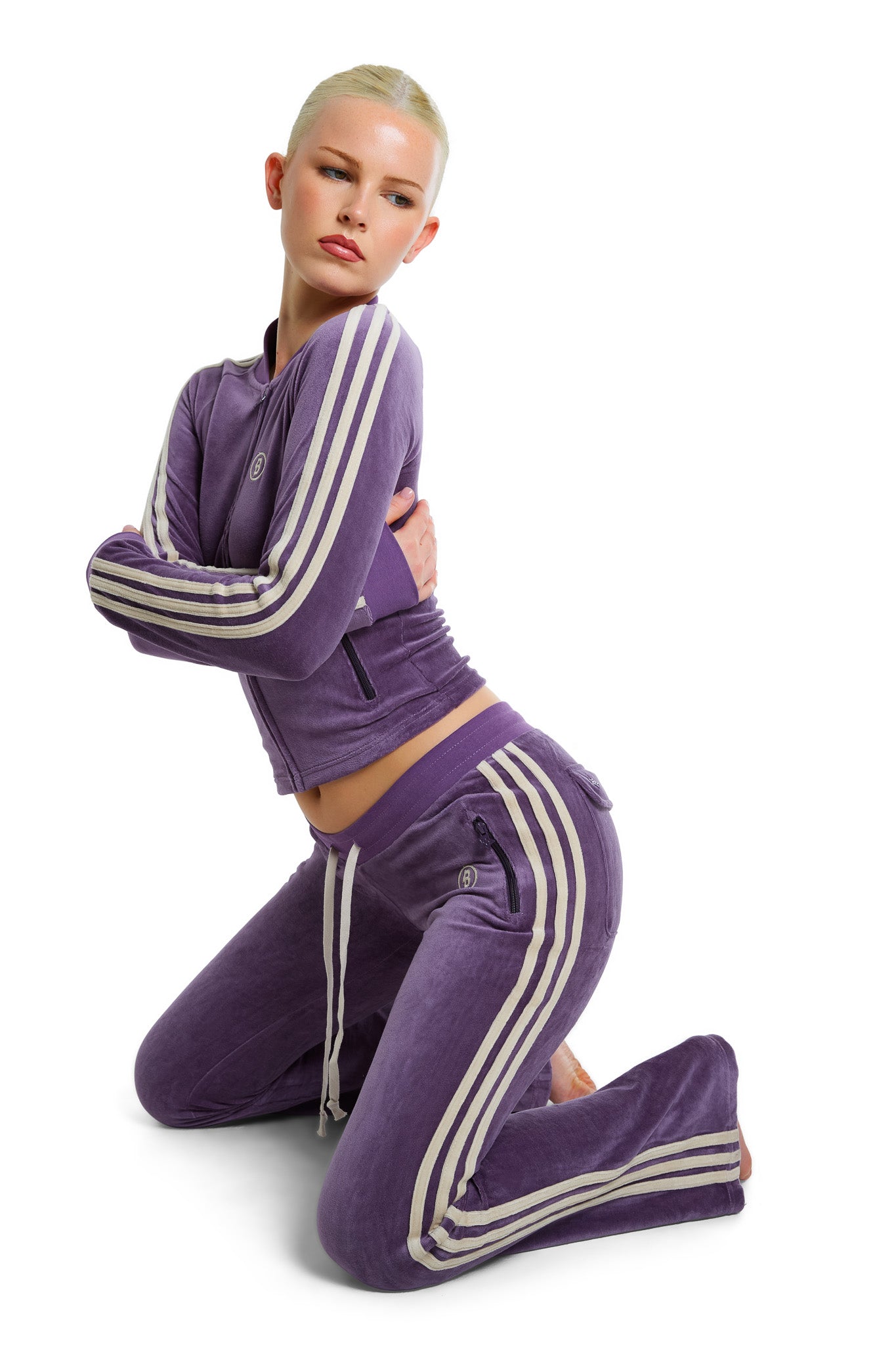 BODY VELOUR TRACK JACKET (PURPLE)