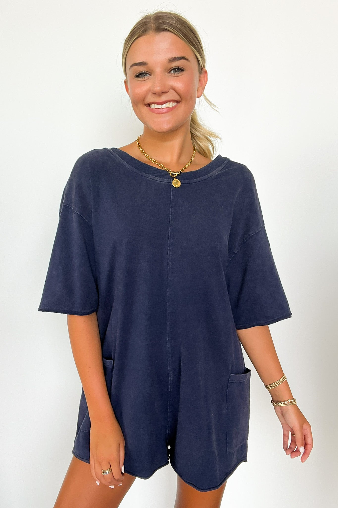 Short Sleeve Relaxed Romper