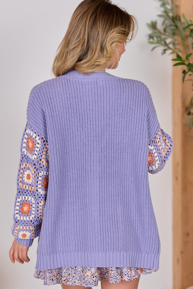 Posie Crochet Purple Sweater