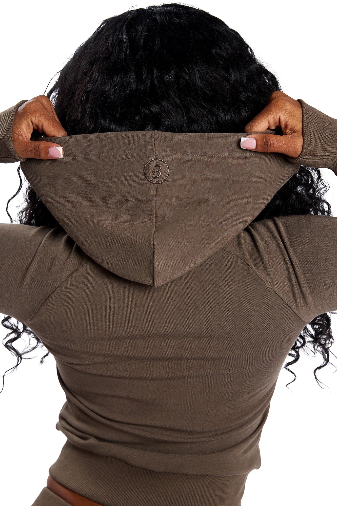 BODY KNITWEAR ZIP HOODIE (CHOCOLATE MOUSSE)