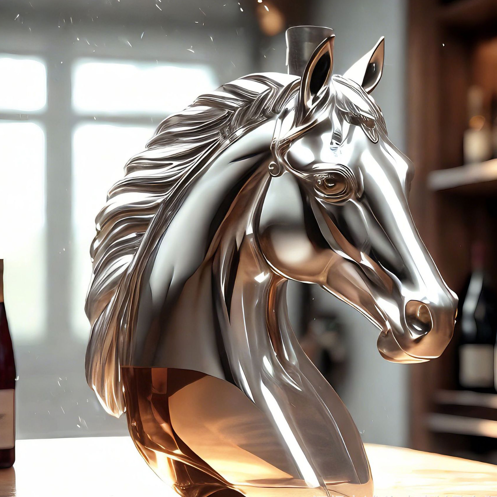Handblown Horse Whiskey Bottle  Timeless Elegance Meets Craftsmanship