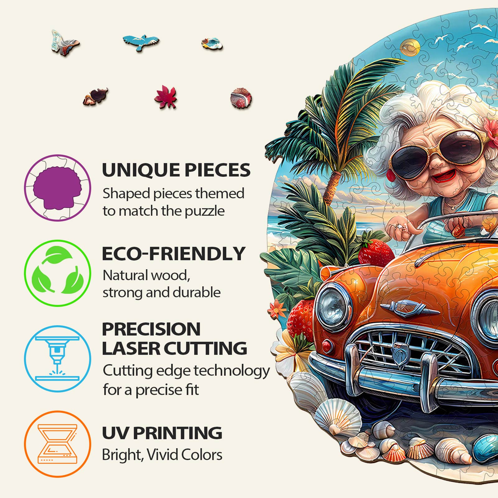 Happy grandma Wooden Jigsaw Puzzle