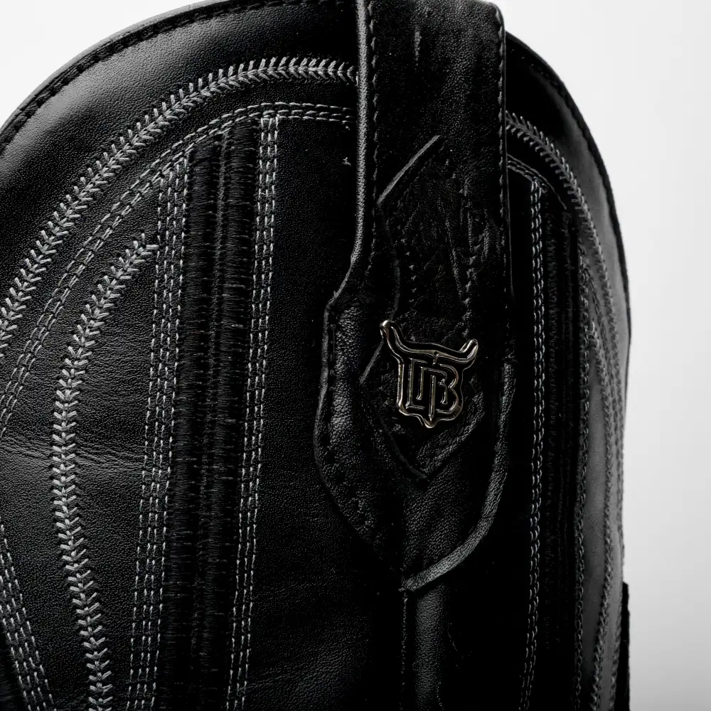 Genuine Black Bull Shoulder Boots - Cutter Toe