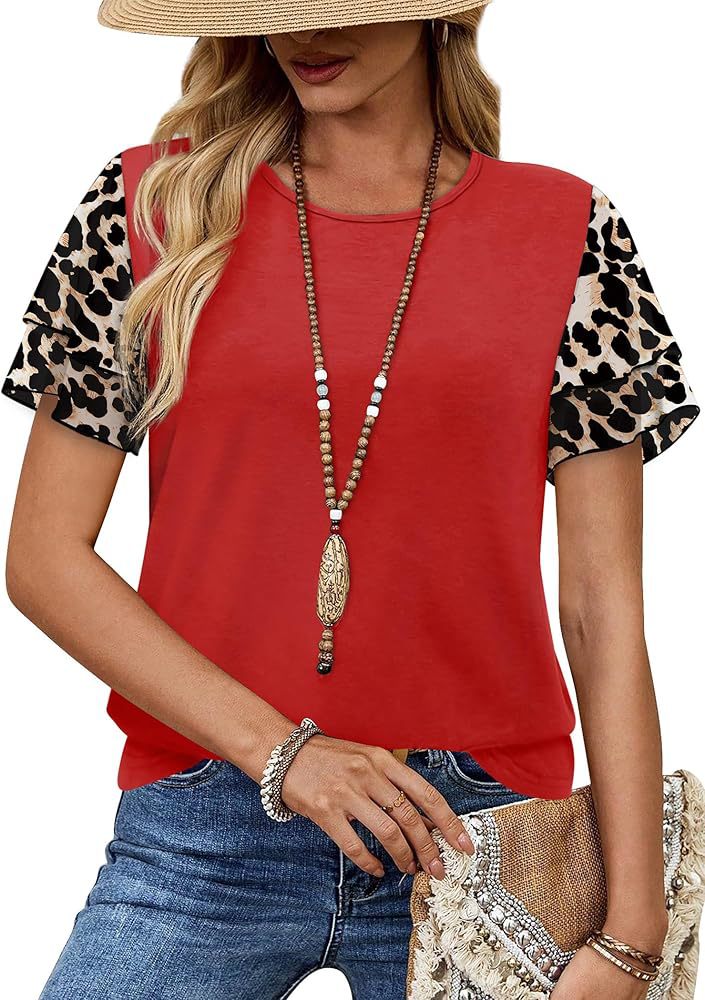 Layered Short Sleeve Round Neck T-Shirt