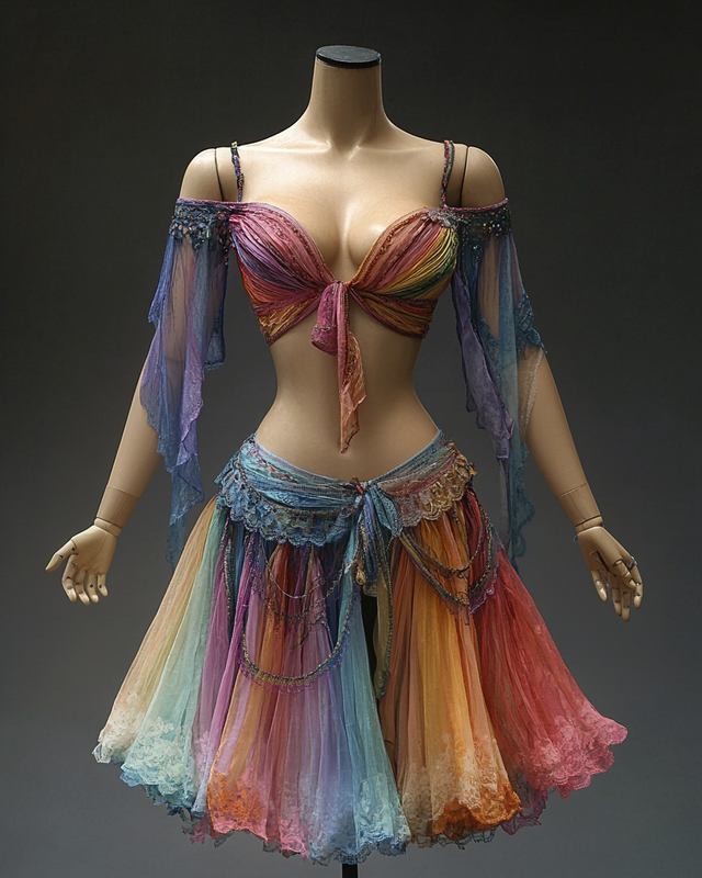 Sexy Elegant Ruffle Top + Skirt Two-Piece Swimsuit  1879