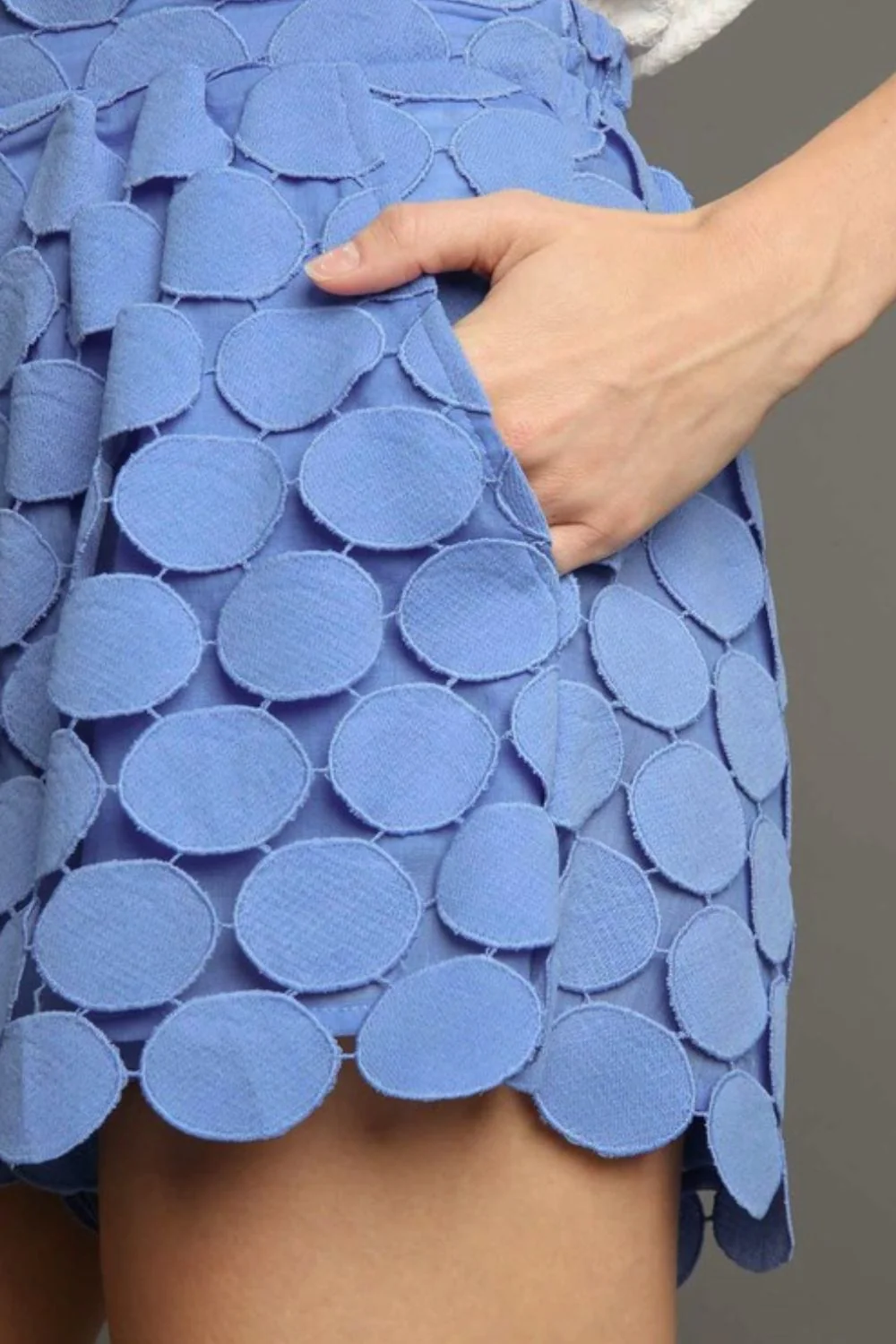 Polka Dot Lace Shorts in Blue Purple