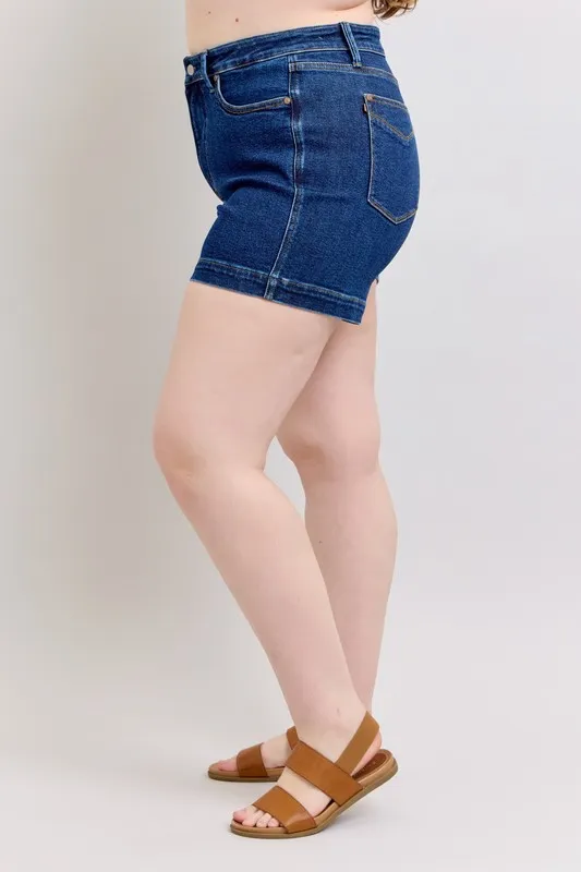 High Waist Tummy Control Denim Shorts