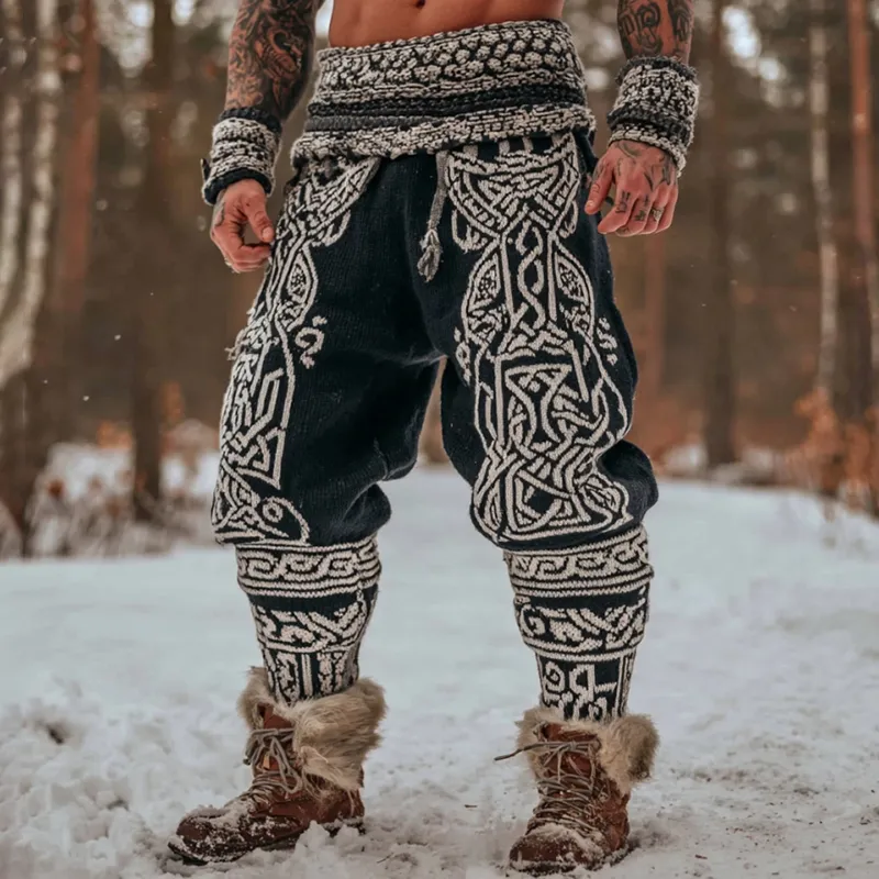 Men's Viking Tribal Celtic Art Knit Sweatpants