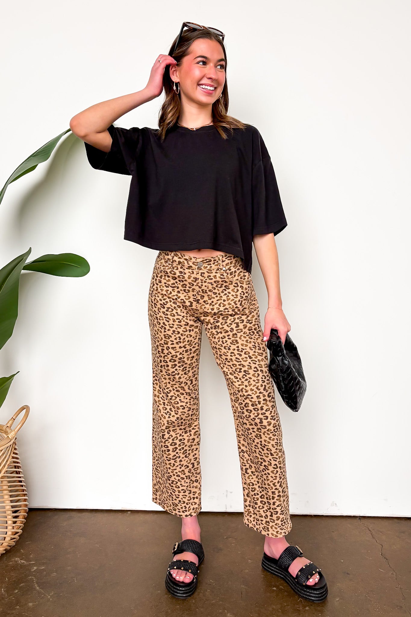 Animal Print Straight Leg Pants