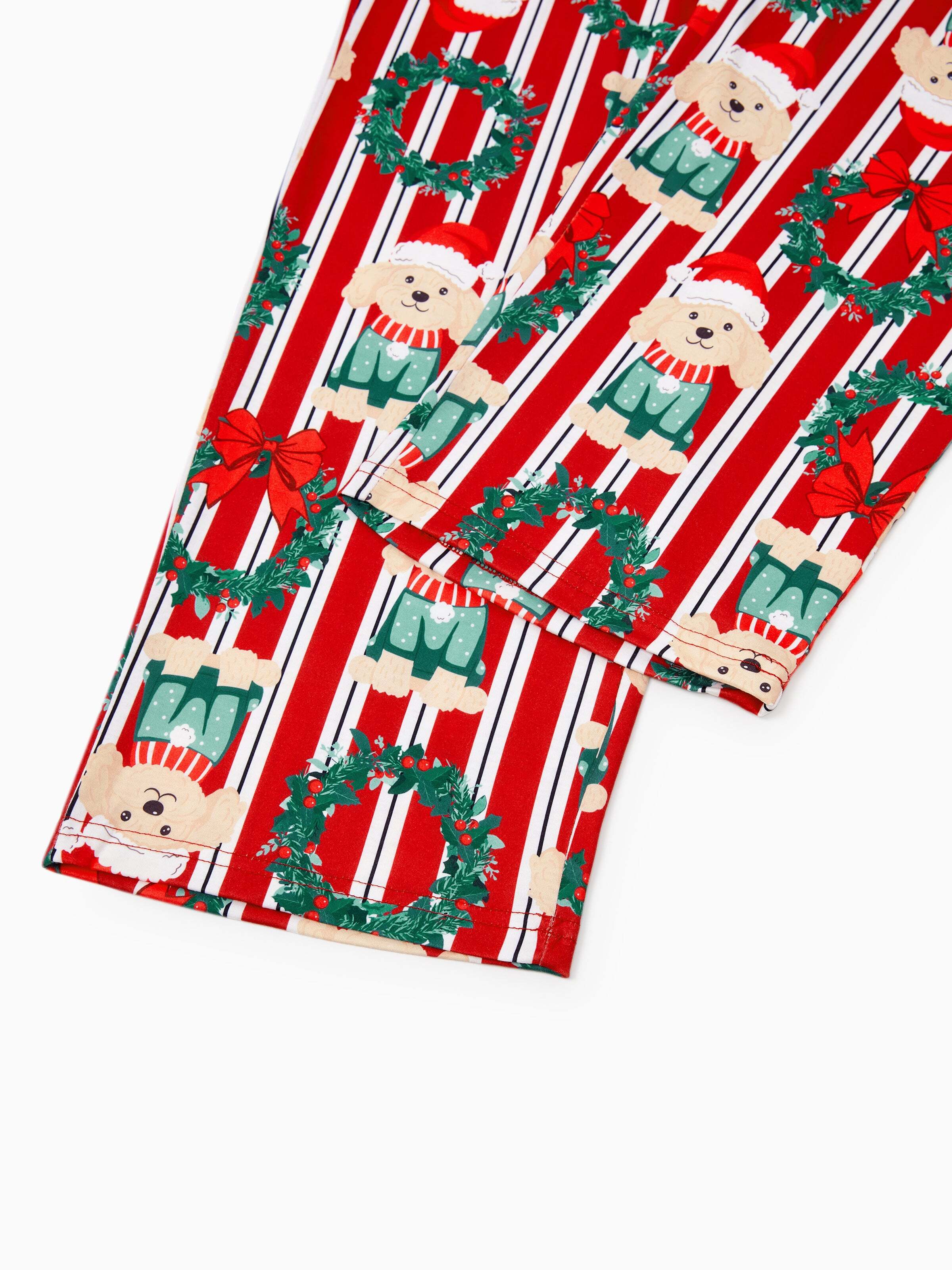 Christmas Matching Family Pajamas Set Christmas Doggy Print Red PJS Red