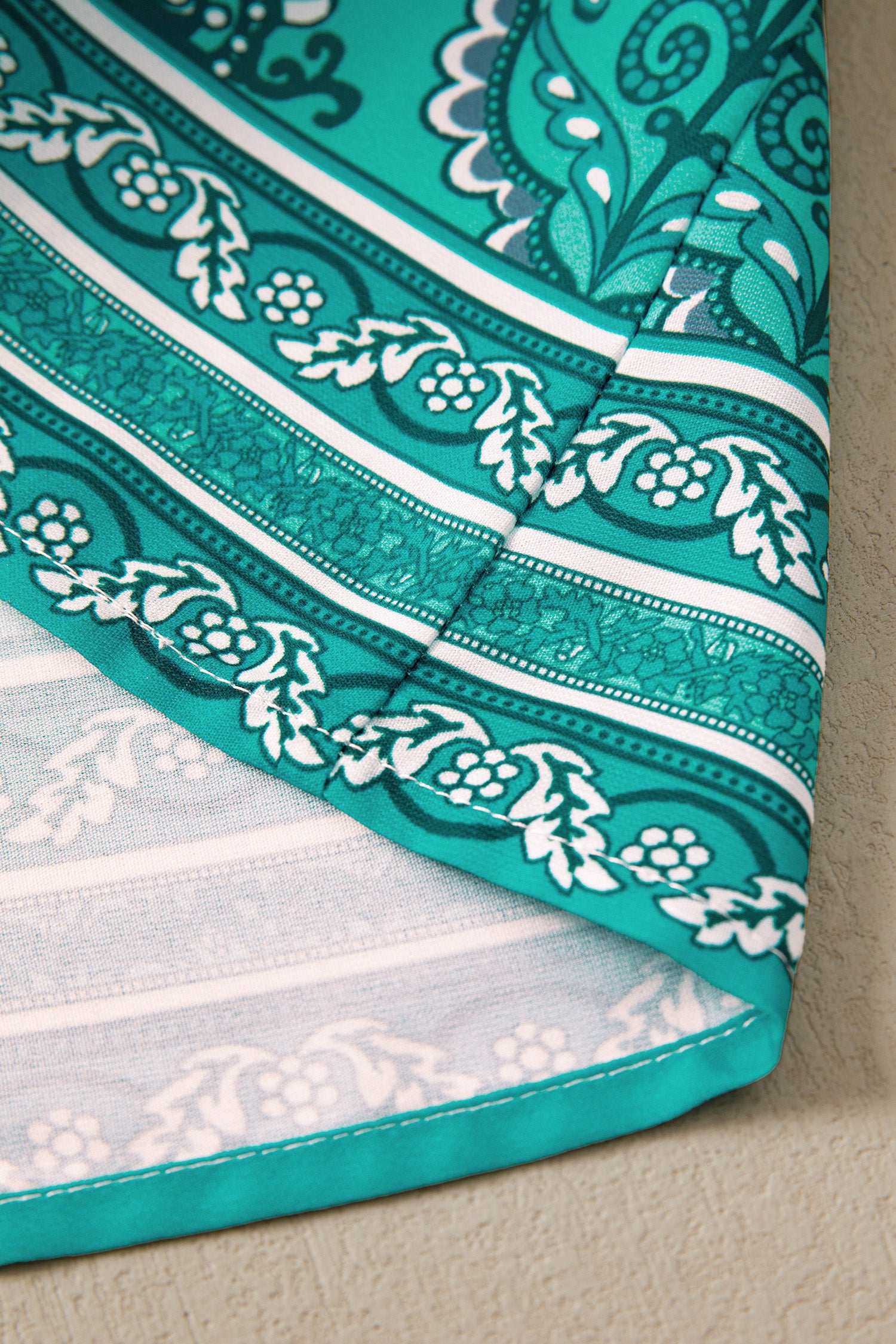 Green Boho Floral Print Shirred Cami Maxi Dress