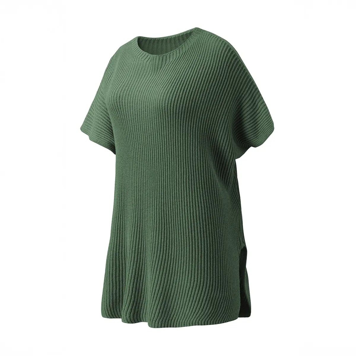 Women's Oversized Ribbed Short Sleeve Knit Top