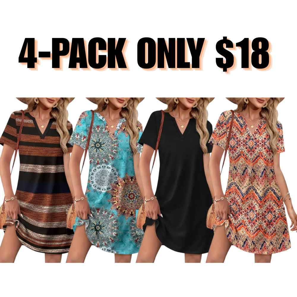 🔥 Summer Dress Dresses for Women 2026 Casual Summer V Neck With pockets